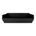 image of RAK Porcelain CFRT32BKBD - Tureen Baking Dish, 13.6" x 8.7" Black Porcelain, Microwave Safe - 3/Case
