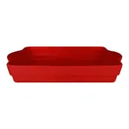 image of RAK Porcelain CFRT32BRBD - Tureen Baking Dish, 13.5" x 8.7" Red Porcelain Microwave Safe - 3/Case