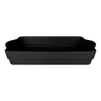 image of RAK Porcelain CFRT39BKBD Baking Dish, 15.3" x 9.4" Rectangular Black Porcelain, Oven Safe - 3/Case