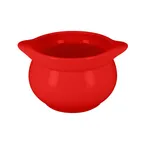 image of RAK Porcelain CFST10BRBD - Ember Red 4-1/6" Round Soup Tureen, 15.2 oz Porcelain, Fridge Safe - 1/Case