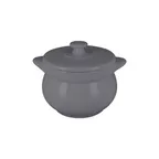 image of RAK Porcelain CFST10GY - 15.2 oz (4 1/6") Gray Porcelain Soup Tureen Lid, Microwave Safe - 1/Case