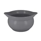 image of RAK Porcelain CFST15GYBD - 39oz Stone Gray Soup Tureen, 6" Round, Porcelain, Oven Safe - 12/Case