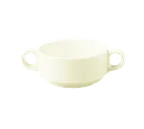 image of RAK Porcelain CLCS30 Cream Soup Bowl, 4" , 10 oz, Dishwasher & Microwave Safe, 2 Handles - 12/Case