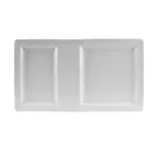 image of RAK Porcelain CLRP37IN2 Tray, 14" x 8", Two‑Compartment Porcelain, Dishwasher Safe - 1/Case