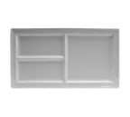 image of RAK Porcelain CLRP38IN3 Tray, 15" x 8-2/5" 3‑Compartment Porcelain Dishwasher & Microwave Safe-1/Case