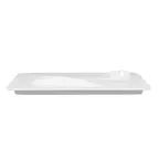 image of RAK Porcelain CRRP2IN2 Rectangular China Plate 12.6" x 9.45" Porcelain Ivoris 2‑Zone Design - 6/Case