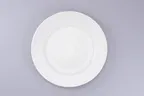 image of RAK Porcelain DGBAFP27CS - 10.63" Round Flat Rimmed Porcelain Plate, White Celeste - 12/Case