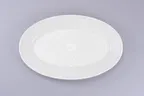 image of RAK Porcelain DGBAOP32CS Oval Dinner Plate, 12.6" x 8.7" White Celeste Porcelain, Rimmed - 1/Case