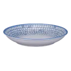 image of RAK Porcelain DGNNDC26IL Interlock Deep Coupe Plate, 10.25" Blue & White China, Round - 12/Case