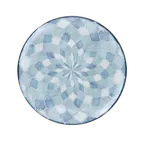 image of RAK Porcelain DGNNPR21ID - 8.25" Round Coupe China Plate, Flat Edge, Blue & White Print, 12/Case