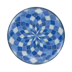 image of RAK Porcelain DGNNPR24ID Flat Coupe Plate, 9.45" Diameter, Blue White Island Print Ceramic - 12/Case