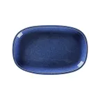 image of RAK Porcelain EAOP23CO Oval China Plate 8.875" x 5.9" Deep Rim Cobalt Porcelain Safe - 12/Case