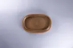 image of RAK Porcelain EAOP26SAB Oval China Plate, 8.8" x 6" Stoneware, Brown, Microwave Safe - 6/Case