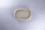 image of RAK Porcelain EAOP26SGE - Oval 8.8" x 6" Grey Ceramic Plate, Microwave & Dishwasher Safe - 6/Case