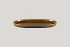 image of RAK Porcelain EAOP30RT - 7.85" Oval China Plate, Deep Rim, Porcelain, Rust, Dishwasher Safe - 6/Case