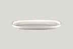 image of RAK Porcelain EAOP33 Oval Ease Plate, 13" White Porcelain Dinner Plate with Coupe Deep Rim - 6/Case