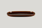 image of RAK Porcelain EAOP33HO Ease Oval Plate 13.05" Honey Porcelain Coupe Deep Rim Dishwasher Safe - 6/Case