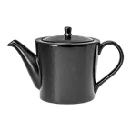 image of RAK Porcelain EDTP40 - Edge Teapot, 13.55 oz (0.4qt) 3‑3/4" Height, Black Porcelain, Lid - Case
