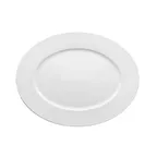 image of RAK Porcelain EVOP36 Oval Platter, 14" x 10" White Porcelain, Embossed Rim, Microwave Safe - 6/Case