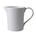 image of RAK Porcelain FDCR25 - 8.5 oz White Porcelain Creamer Pitcher with Handle, Dishwasher Safe - 6/Case
