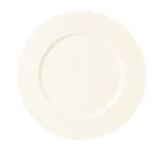 image of RAK Porcelain FDFP25 - 10" Round China Plate, White Porcelain, Wide Rim, Dishwasher Safe - 12/Case