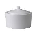 image of RAK Porcelain FDSU22 Fine Dine Sugar Bowl with Lid, 7.5 oz White Porcelain, Dishwasher Safe - 6/Case