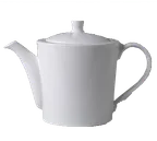 image of RAK Porcelain FDTP80 - Fine Dine White Porcelain Teapot, 33 oz (≈1 qt) with Lid, Dishwasher & Microwave Safe - Case