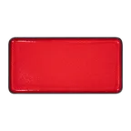 image of RAK Porcelain FRFTRTF24R Plate, 9.45" L x 3.15" W, Red Fire Porcelain, Flat Edge - 6/Case