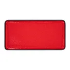 image of RAK Porcelain FRFTRTF32R Rectangular Plate, 12.6" x 6.3", Red Fire Porcelain, Flat Edge - 6/Case