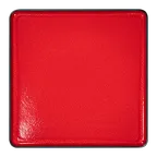 image of RAK Porcelain FRFTSFP24R Fractal Square Plate, 9.45" x 9.45" Flat Edge, Red Fire Porcelain - 6/Case