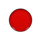 image of RAK Porcelain FRNOLD23RD Fire Plate Lid, 9.05" Round Rimless Porcelain, Red, Safe - 6/Case