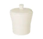 image of RAK Porcelain GISU01 - 8 Oz Sugar Bowl with Lid, Shock‑Resistant Porcelain, Oven Safe - 12/Case