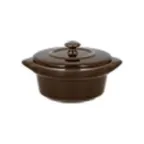 image of RAK Porcelain GNCFRD09CL Mini Cocotte, 3.8 oz (3.35" Dia.) Dutch Oven, Clove, Oven Safe - Case