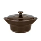 image of RAK Porcelain GNCFRD10CL 7.3 oz 3.95" Cocotte with Handles & Lid, Clove, Oven Safe - 12/Case