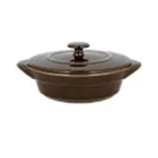 image of RAK Porcelain GNCFRD16CL Cocotte, 6" Bowl with Handles, Lid, 15.8 oz Clove Finish - 4/Case
