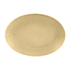 image of RAK Porcelain GNNNOP36CB Oval Platter 14"-1/8 x 10"-5/8 Brulee Porcelain Dishwasher Safe - 6/Case