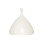 image of RAK Porcelain HDCL18 Hide Clover Cloche, 7.1" Round White Porcelain Plate Cover, Oven Safe - 2/Case
