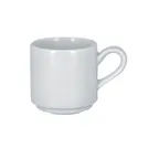 image of RAK Porcelain HMPASSC09 Helm Espresso Cup 3-1/16 oz White Porcelain Stackable Safe - 12/Case