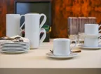 image of RAK Porcelain HMPASSC28V Helm Banquet Cup, 9.5 Oz White Porcelain, Stackable, Dishwasher Safe - 12/Case