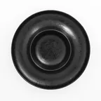 image of RAK Porcelain KRARRP25 - 9.875" Round Ashore Plate, Black Porcelain, Hollow Center, Oven Safe - 6/Case