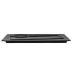image of RAK Porcelain KRCRRE2Z Rectangular Plate, 13.8" x 8.65" Porcelain Black, Oven Microwave Safe - 6/Case