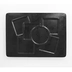 image of RAK Porcelain KRCRRP6Z Rectangular Black Plate, Porcelain, 14.55" x 10.65", 6‑Zone, Oven Safe - 6/Case