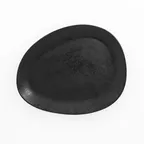 image of RAK Porcelain KRSHFP27 China Plate, 10.65" × 8.45" Free Form, Black Porcelain, Safe - 12/Case