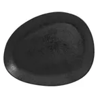 image of RAK Porcelain KRSHFP33 Free‑Form Plate, 13" x 9.85", Black Porcelain, Flat Edge, Oven‑Safe - 6/Case