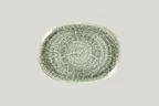 image of RAK Porcelain KSOP28SG - Oval Krush Platter, 11" x 8.05" Sage Porcelain Coupe Rim, 6/Case