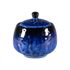image of RAK Porcelain KSSU25EL - Round Sugar Bowl with Lid, Electra Porcelain Finish, 8 oz Capacity - 6/Case