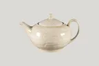 image of RAK Porcelain KSTP110VL - 37.19 oz Vanilla Porcelain Coffee Pot with Lid, 27-38 oz Capacity - 1/Case