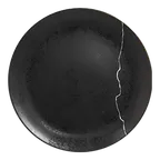 image of RAK KZNNPR31S1 Round Plate, 12.2" Diameter, Black/Silver Coupe Rim, Oven/Dishwasher Safe - 6/Case