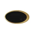 image of RAK Porcelain MAGISA29GB - Oval Antic Saucer, 11" Diameter, Gold Porcelain, Dishwasher Safe - 12/Case