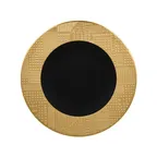 image of RAK Porcelain MAPXFP32GB Round Plate, 12"-3/5" Diameter, Flat Edge, Gold Porcelain, Safe - 6/Case